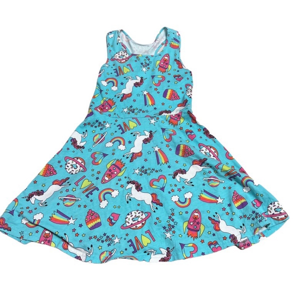 4/$20 Childrens Place Unicorn Sleeveless Skater Dress size 7/8
